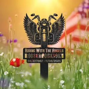 Personalized Floral Hummingbird Memorial Stake