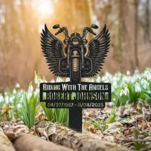 Personalized Floral Hummingbird Memorial Stake