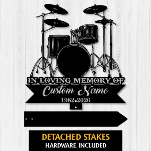 Custom Drum Set Memorial Sign