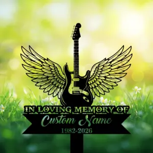 Personalized Electric Guitar Memorial Sign