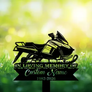 Personalized Snowmobile Memorial Sign