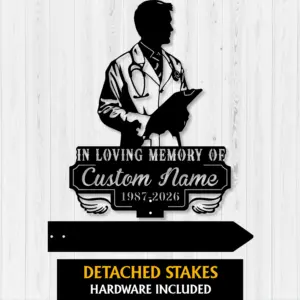 custom male physician memorial garden sign – personalized doctor tribute plaque