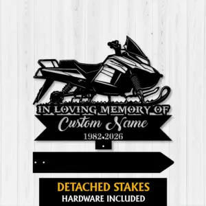 Personalized Snowmobile Memorial Sign