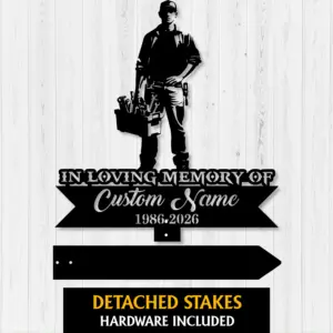 Personalized Mechanic Memorial Garden Stake