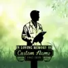 Silhouette of a doctor with stethoscope holding a clipboard above a memorial plaque reading "In Loving Memory of Custom Name 1987-2026" on a grassy, green blurred background