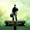 Silhouette of a tradesman holding a toolbox and tools over a green grass background with text reading “In Loving Memory of Custom Name 1986-2026”