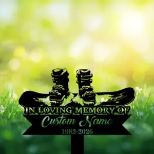 Personalized Snowboard Memorial Garden Stake