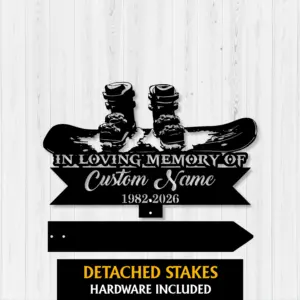 Personalized Snowboard Memorial Garden Stake