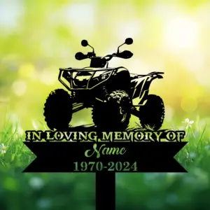 Personalized ATV Motorcycle Memorial Garden Stake