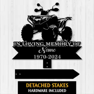 Personalized ATV Motorcycle Memorial Garden Stake