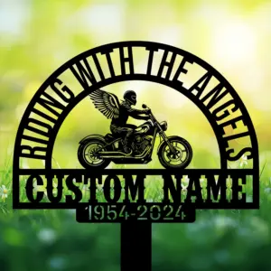 Personalized Angel Biker Memorial Sign