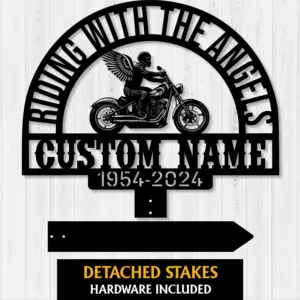 Personalized Angel Biker Memorial Sign
