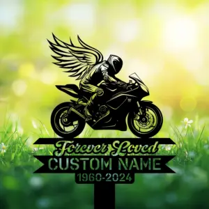 Personalized Angel Sport Biker Memorial Sign