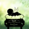 Baby-Loss-2 Angel baby silhouette on cloud memorial garden sign reading “I’ll hold you in my heart...heaven 2026”