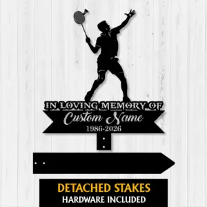 Personalized Badminton Memorial Garden Stake