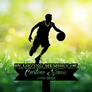 Personalized Basketball Memorial Garden Stake