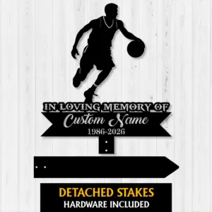 Personalized Basketball Memorial Garden Stake
