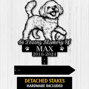 Personalized Bichon Frise Memorial Garden Stake