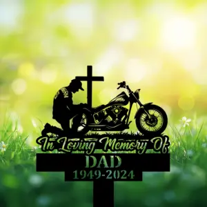 Personalized Biker Memorial Metal Sign