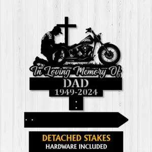 Personalized Biker Memorial Metal Sign