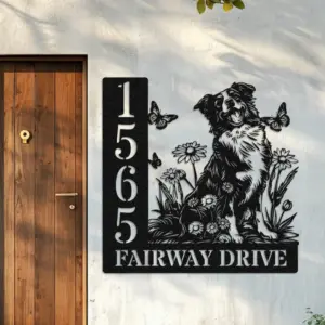 Personalized Border Collie Memorial Garden Stake