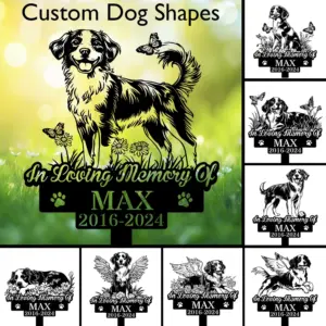 Personalized Brittany Spaniel Memorial Garden Stake