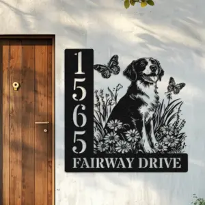 Personalized Brittany Spaniel Address Sign