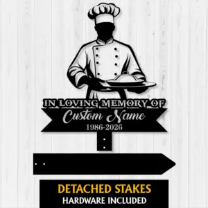 Personalized Chef Memorial Garden Stake