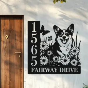 Personalized Corgi Memorial Garden Sign