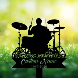 Personalized Drummer Memorial Metal Sign