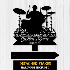 Personalized Drummer Memorial Metal Sign
