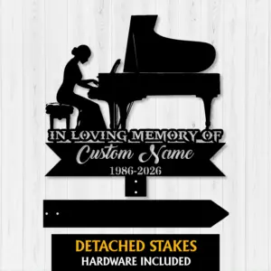 Personalized Female Pianist Memorial Sign
