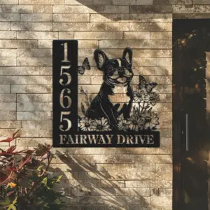 Personalized French Bulldog Address Sign