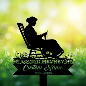 Personalized Grandma Crochet Memorial Garden Stake