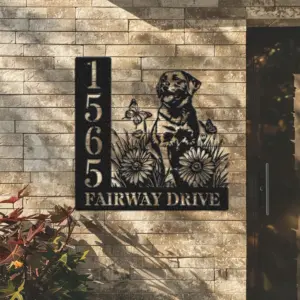 Personalized Labrador Retriever Address Sign