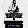 Male-Doctor-2 Black silhouette memorial sign of a male doctor holding a clipboard with stethoscope, text reading "In Loving Memory of Custom Name 1986-2026" on a white wood background