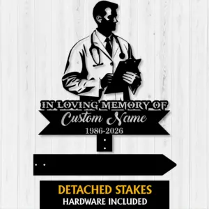 Personalized Male Doctor Memorial Sign