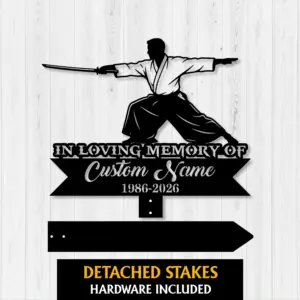 Personalized Martial Arts Memorial Garden Stake