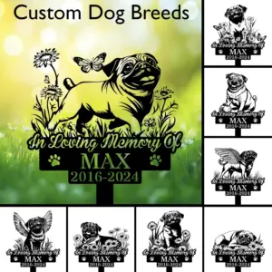 Personalized Pug Memorial Metal Sign