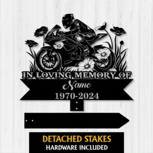 Personalized Sport Bike Memorial Garden Stake