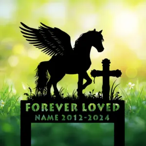 Personalized Angel Wings Pony Memorial Sign