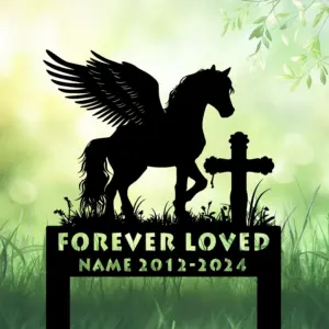 Personalized Angel Wings Pony Memorial Sign