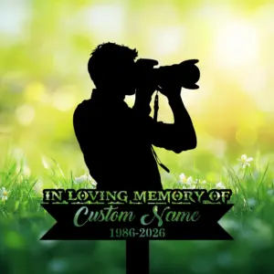 Personalized Photographer Memorial Garden Stake – Metal Tribute