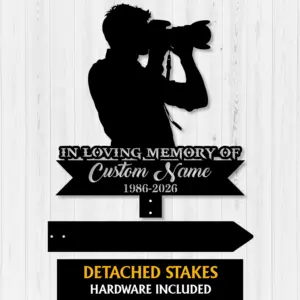 Personalized Photographer Memorial Garden Stake – Metal Tribute
