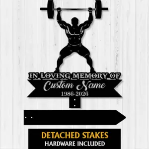 Personalized Fitness Memorial Metal Plaque for Garden or Gym