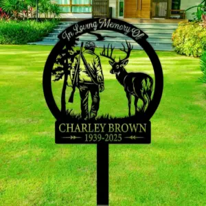 Personalized Dad Deer Hunter Memorial Garden Stake