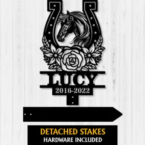 Custom Pony Horse Head Memorial Metal Sign
