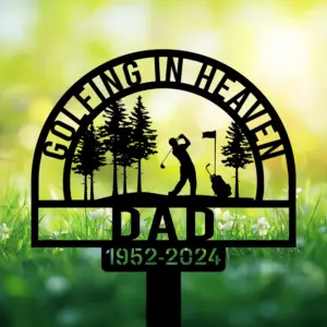 Personalized Golfer Memorial Garden Stake