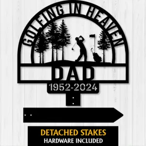 Personalized Golfer Memorial Garden Stake