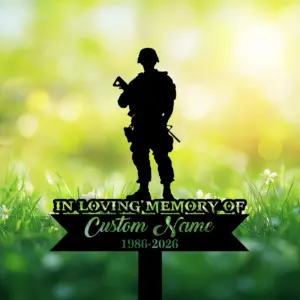 Custom Soldier Memorial Metal Sign Custom Soldier Memorial Metal Sign